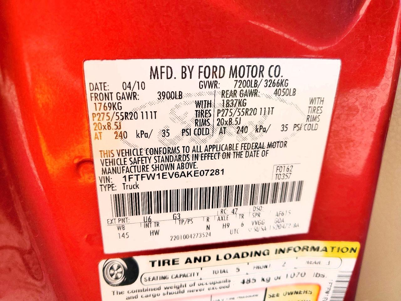 2010 FORD F150 SUPERCREW photo 34