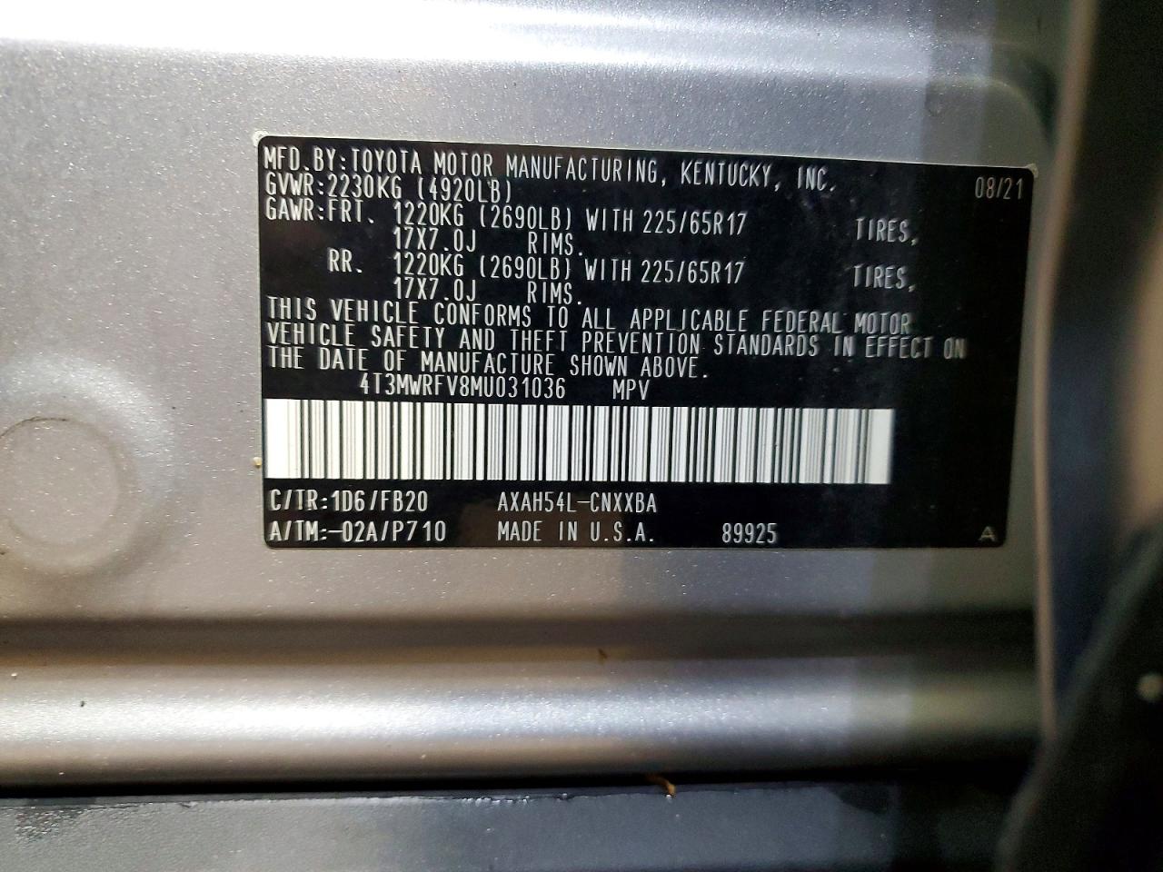 2021 TOYOTA RAV4 LE photo 37