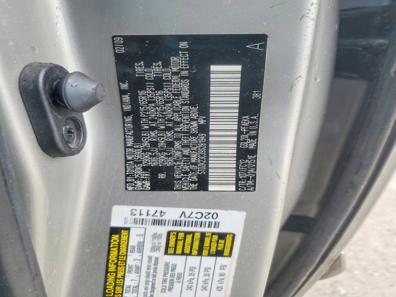 2009 TOYOTA SIENNA LE 7-PASSENGER photo 13