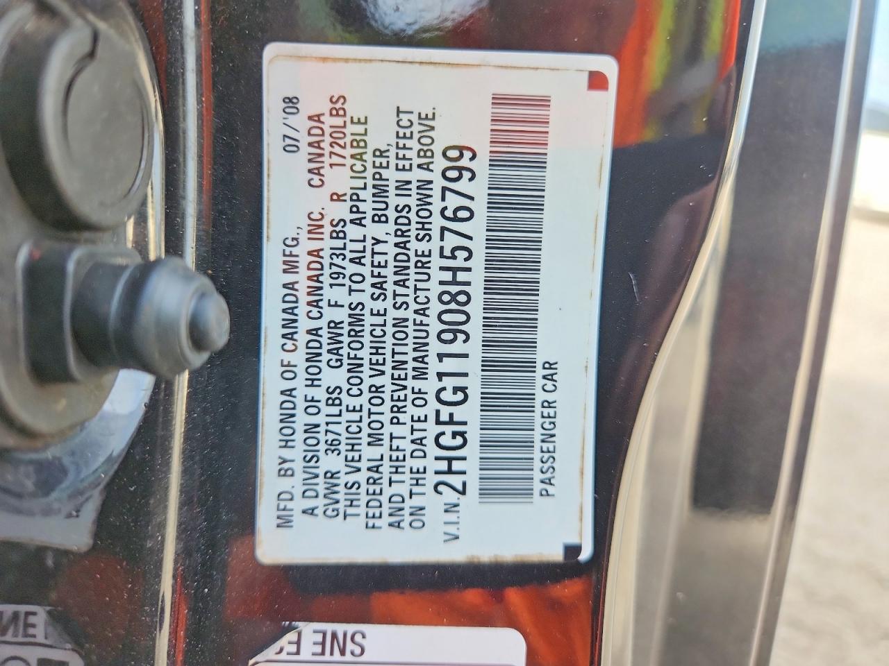 2008 HONDA CIVIC EXL photo 12