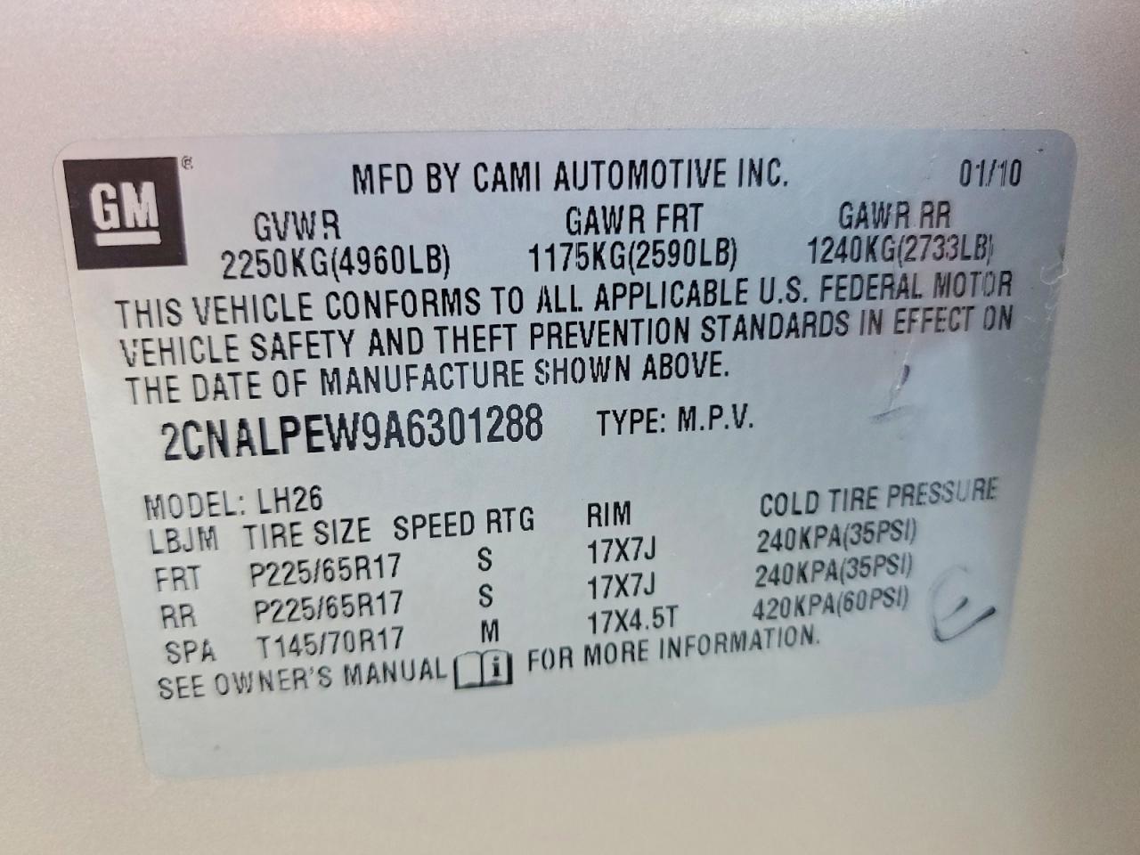 2010 CHEVROLET EQUINOX LT photo 25