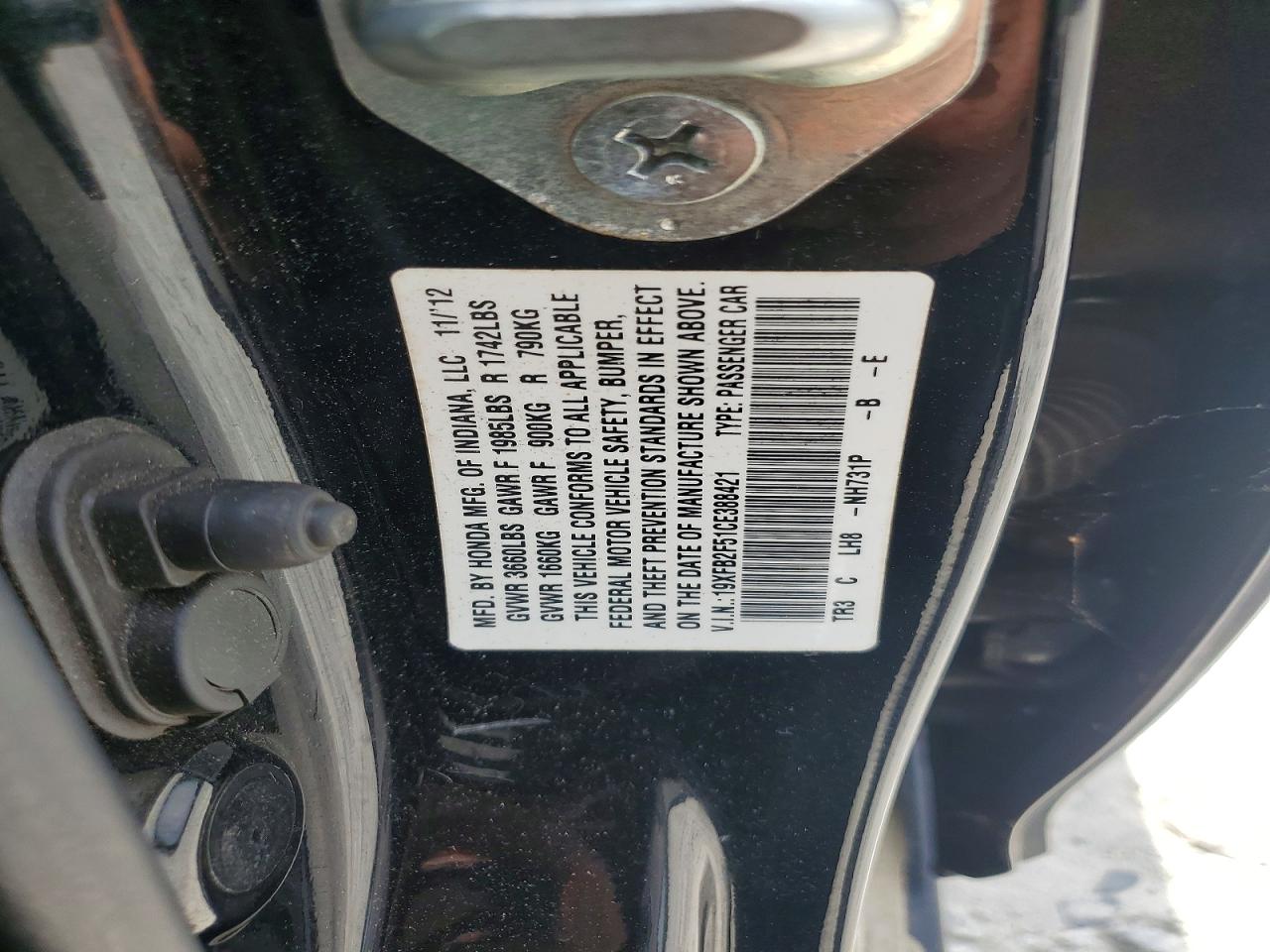 2012 HONDA CIVIC LX photo 34