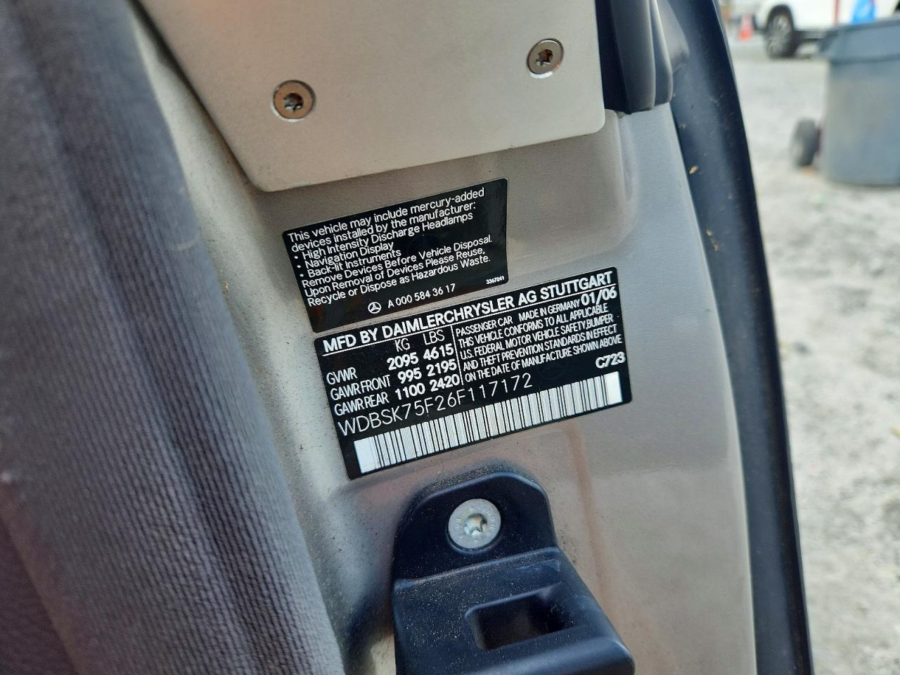 2006 MERCEDES-BENZ SL 500 photo 12