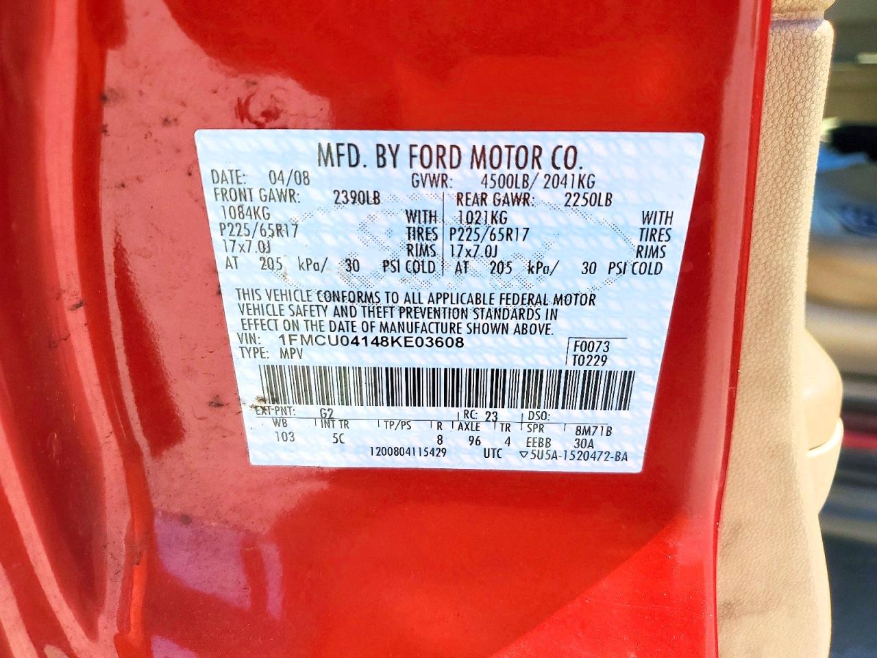 2008 FORD ESCAPE LIMITED photo 23