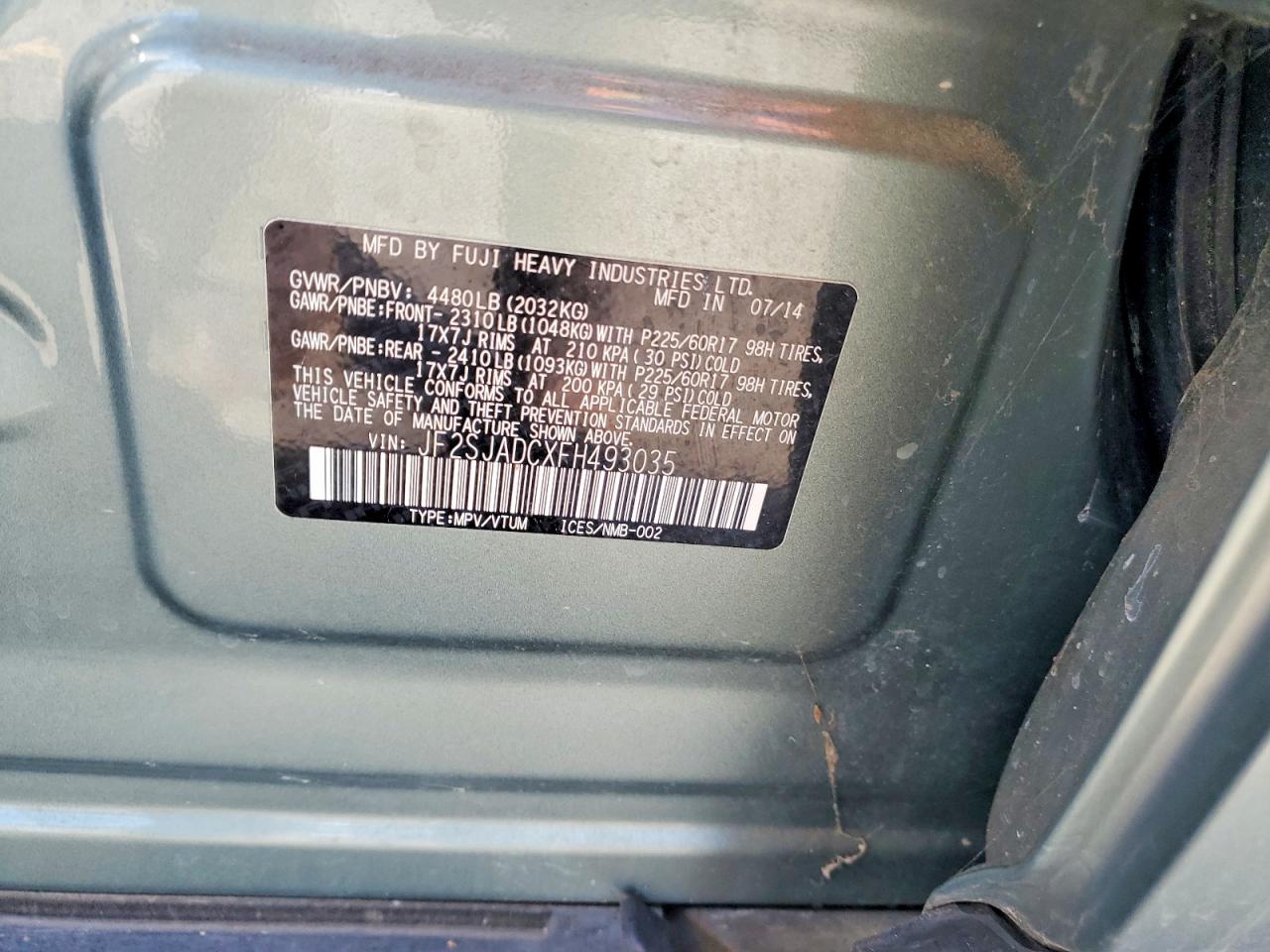2015 SUBARU FORESTER 2.5I PREMIUM photo 37
