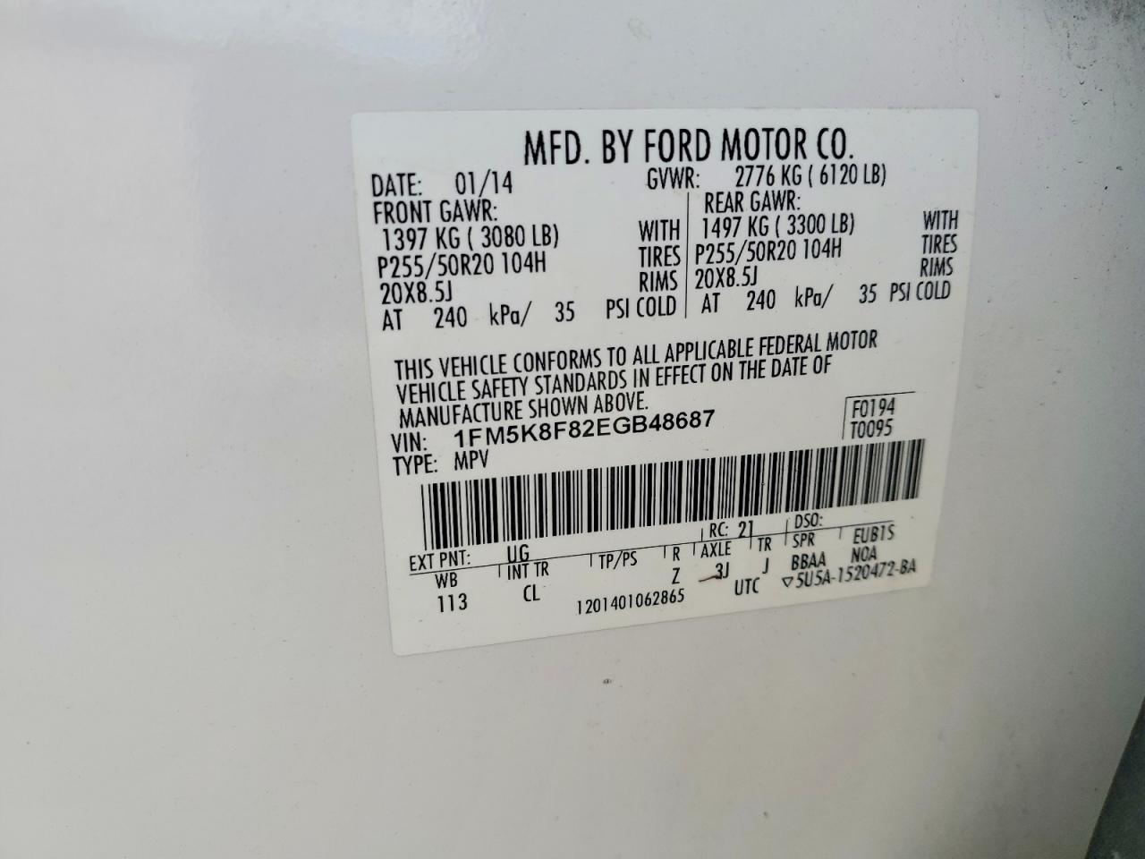 2014 FORD EXPLORER LIMITED photo 37