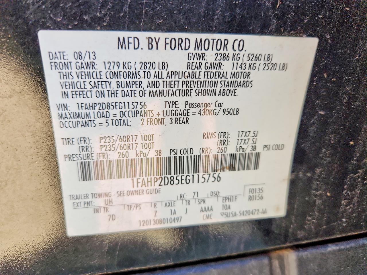 2014 FORD TAURUS SE photo 34