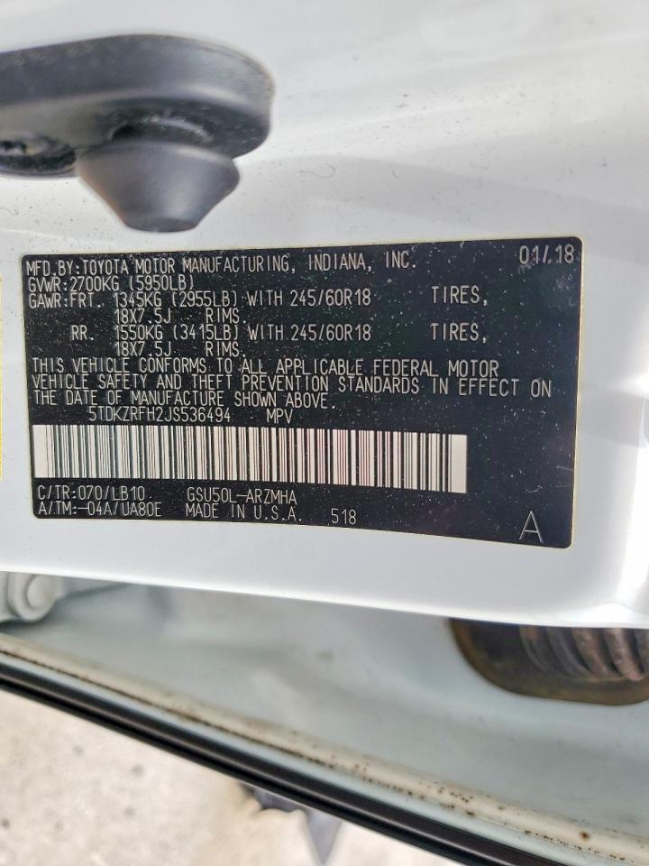 2018 TOYOTA HIGHLANDER XLE photo 27