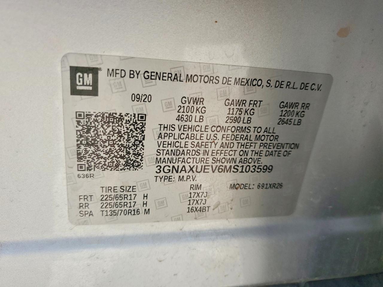 2021 CHEVROLET EQUINOX LT photo 25