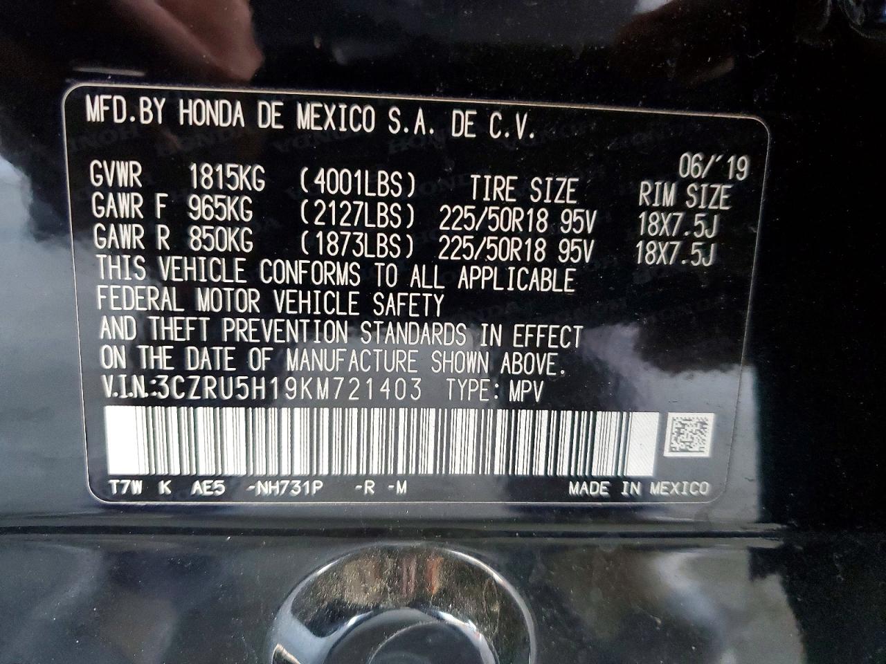 2019 HONDA HR-V SPORT photo 23