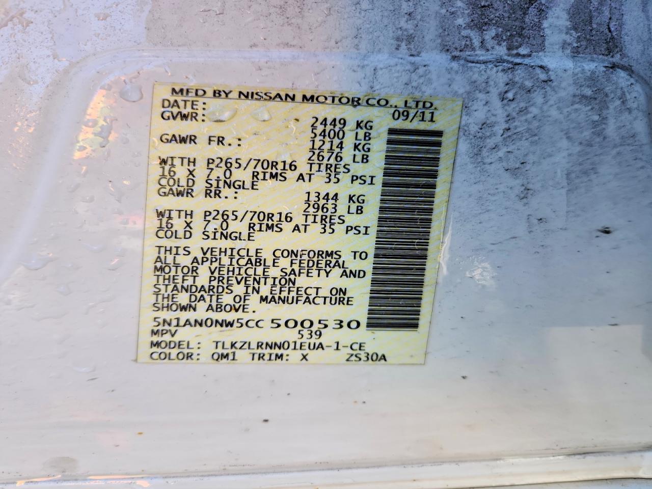 2012 NISSAN XTERRA X photo 27
