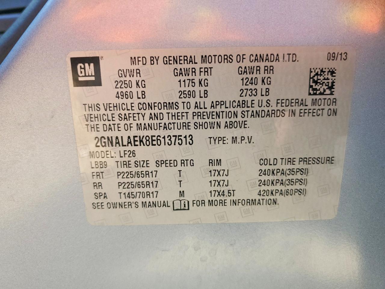 2014 CHEVROLET EQUINOX LS photo 37