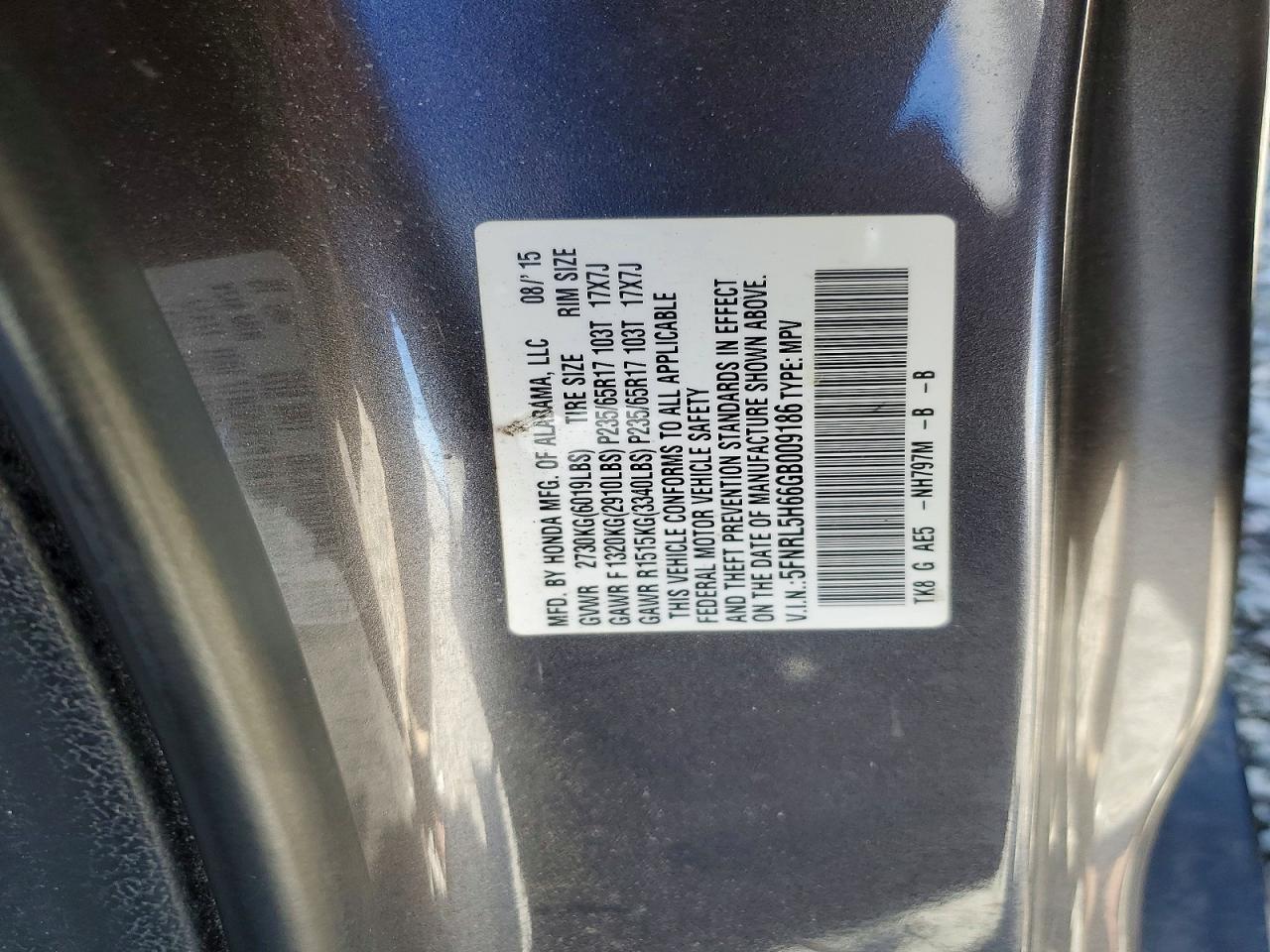 2016 HONDA ODYSSEY EXL photo 27