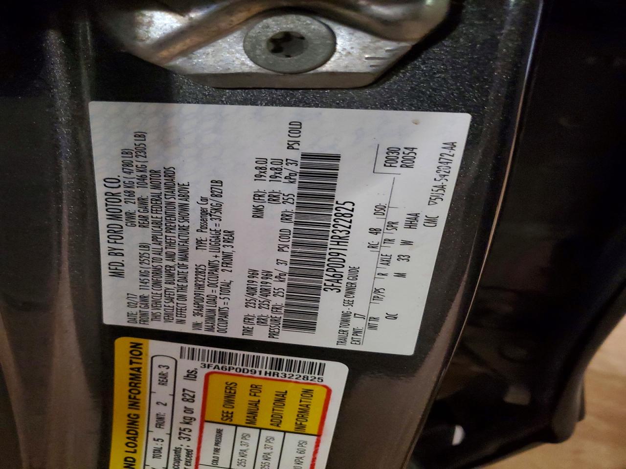 2017 FORD FUSION TITANIUM photo 12