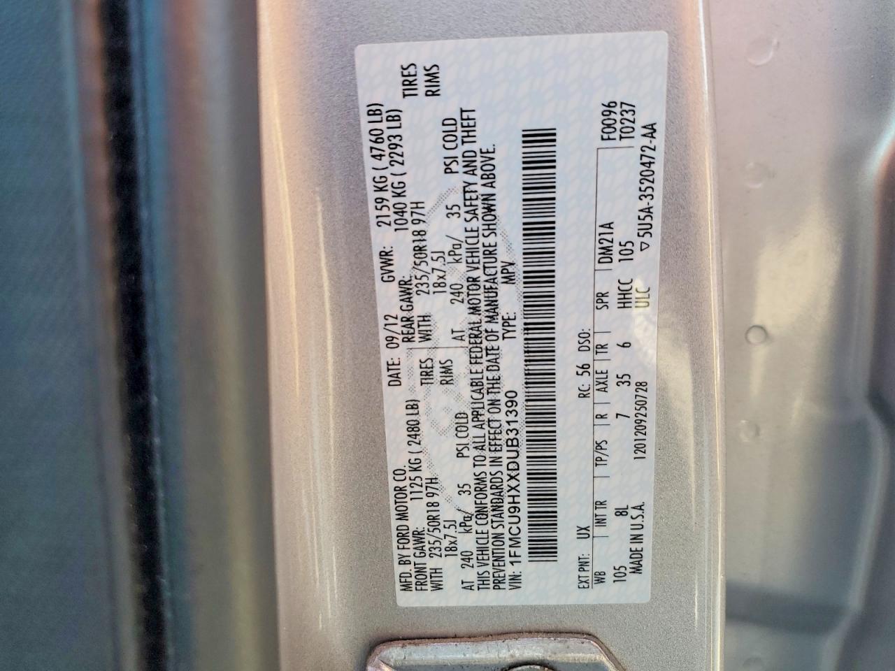 2013 FORD ESCAPE photo 25