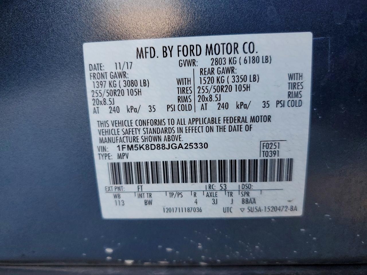 2018 FORD EXPLORER XLT photo 25