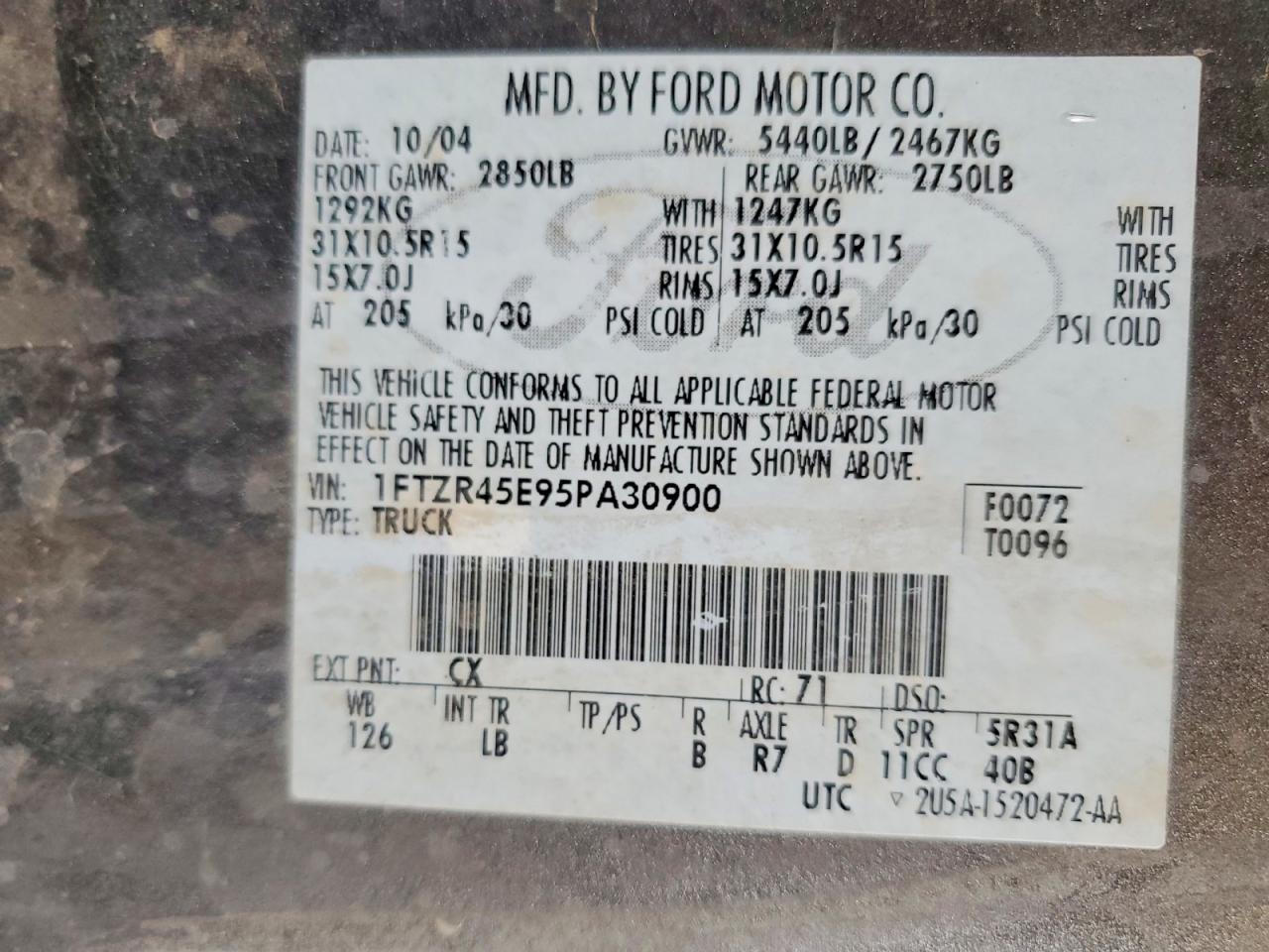 2005 FORD RANGER SUPER CAB photo 34