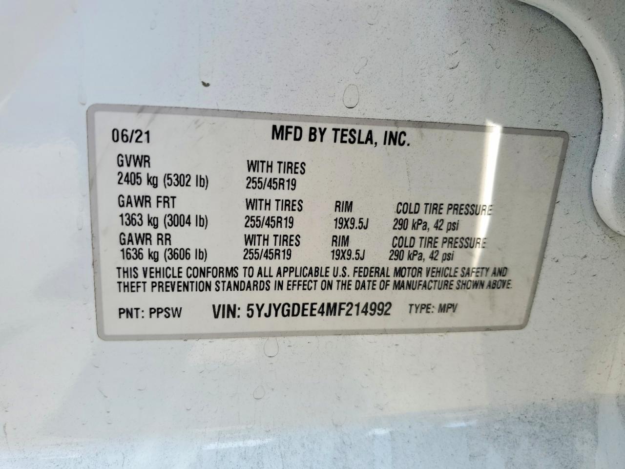 2021 TESLA MODEL Y photo 34