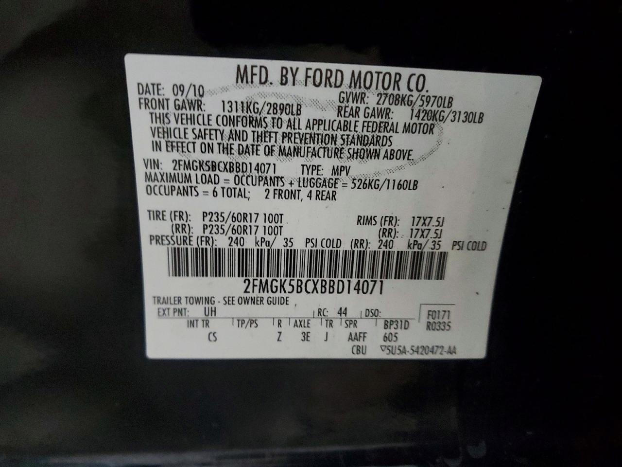 2011 FORD FLEX SE photo 13