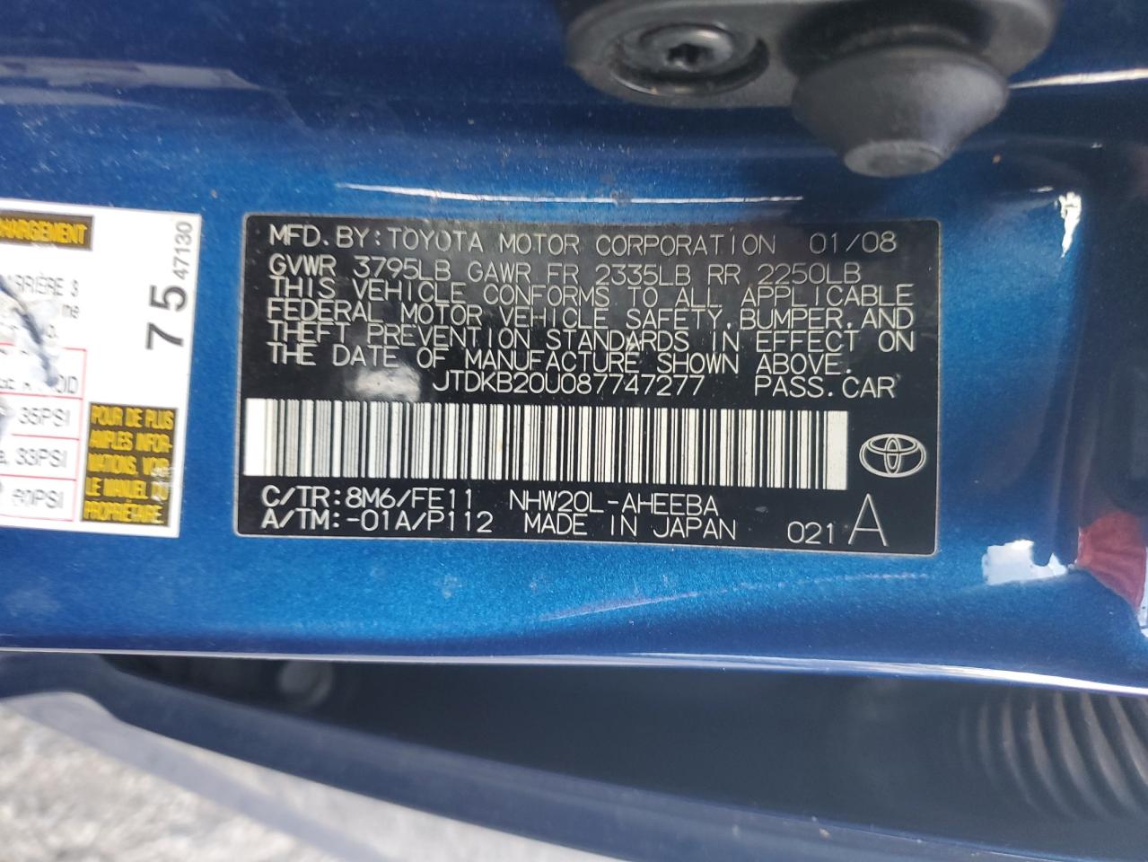 2008 TOYOTA PRIUS BASE photo 37