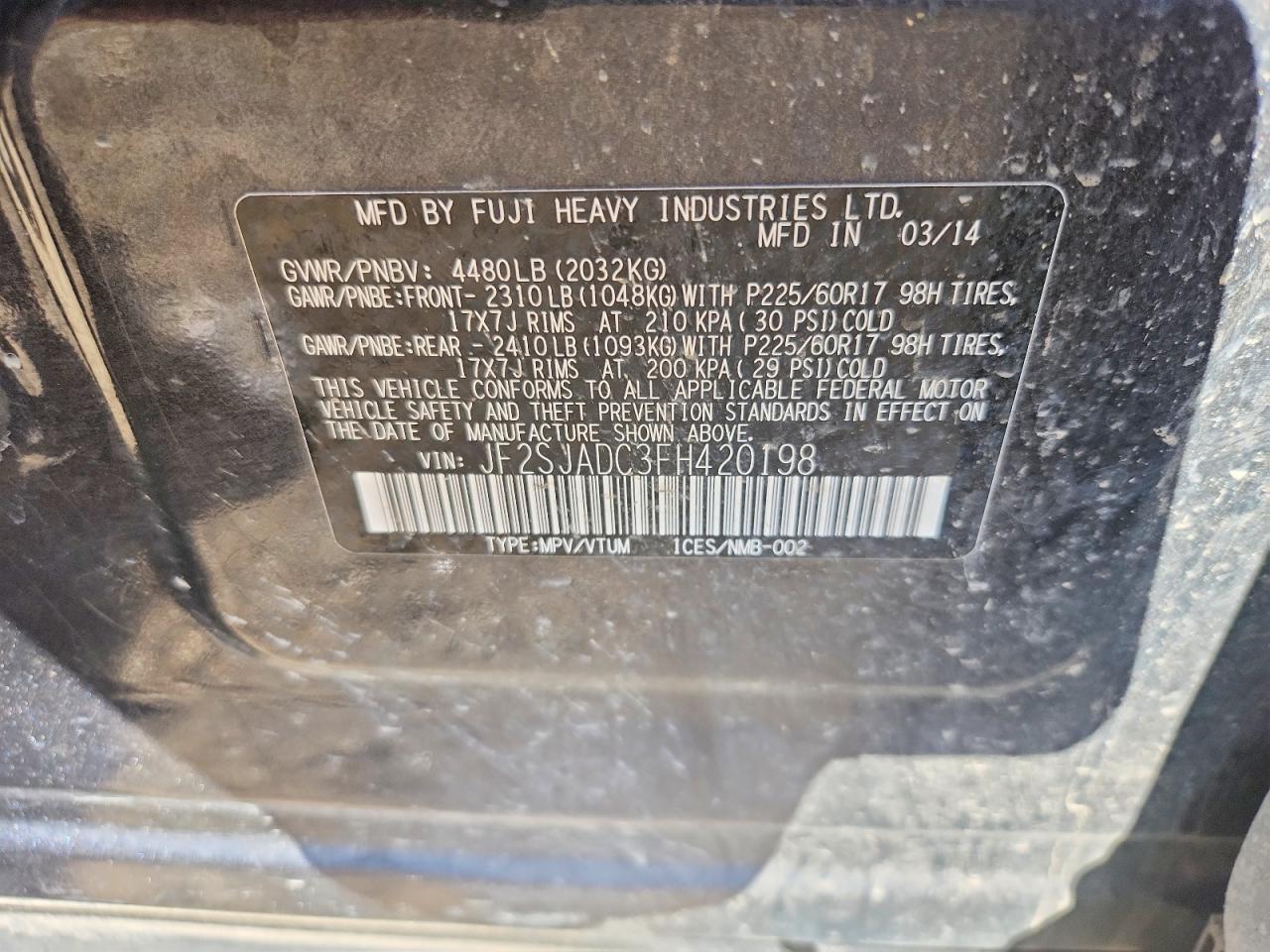 2015 SUBARU FORESTER 2.5I PREMIUM photo 23