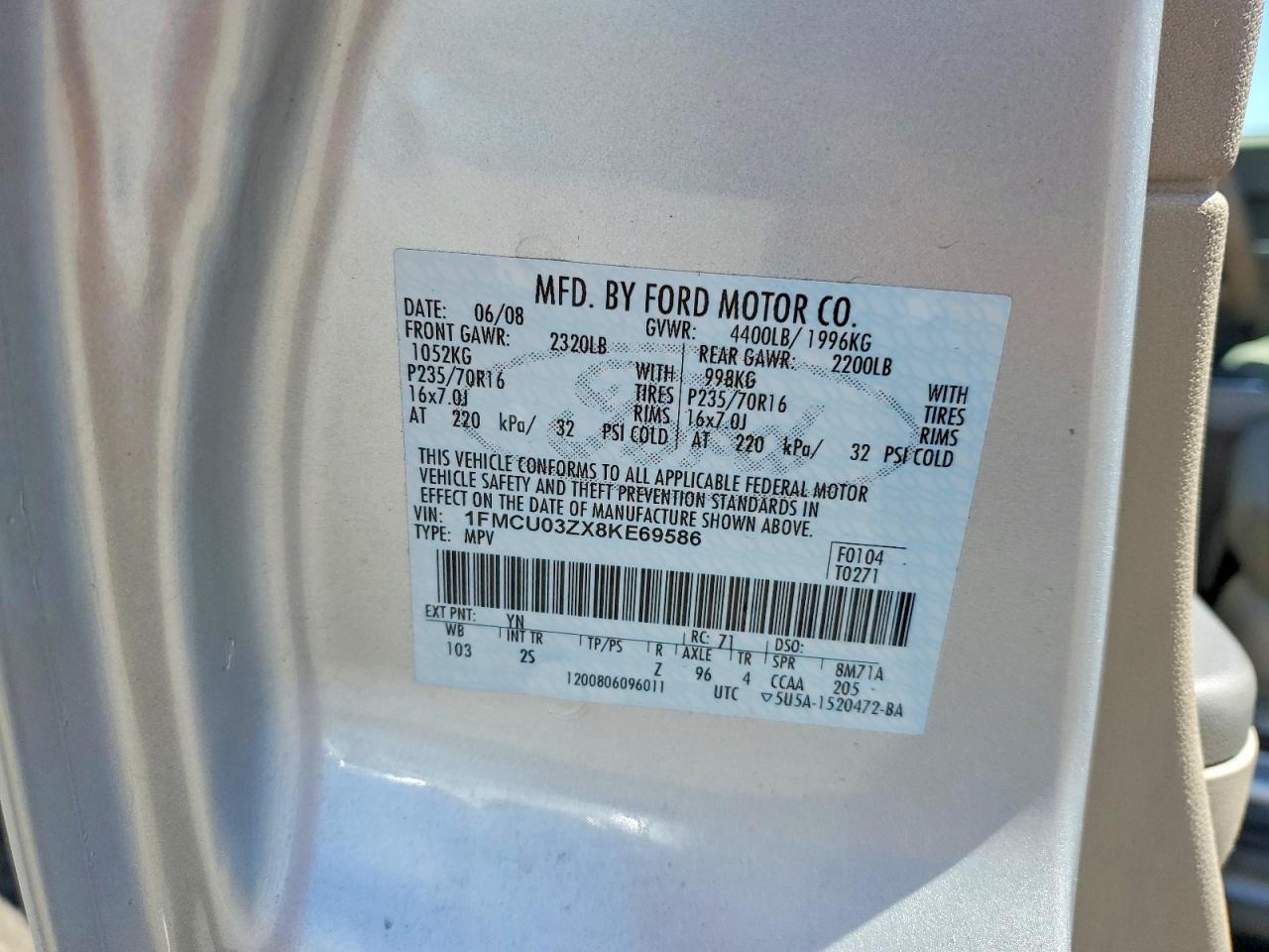 2008 FORD ESCAPE XLT photo 23