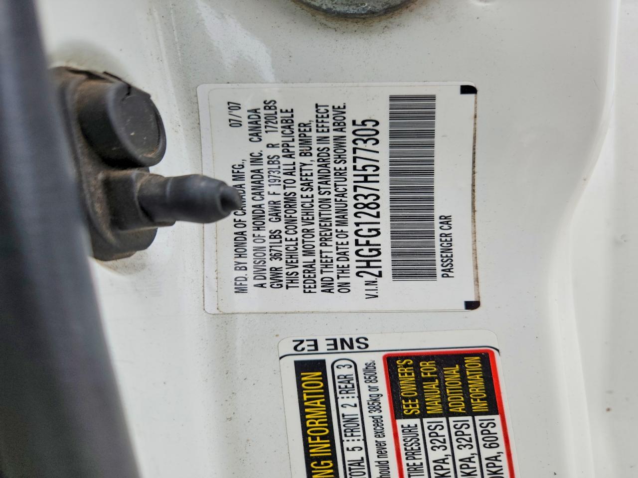 2007 HONDA CIVIC EX photo 25