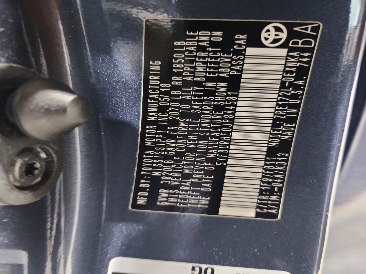 2018 TOYOTA COROLLA LE photo 23