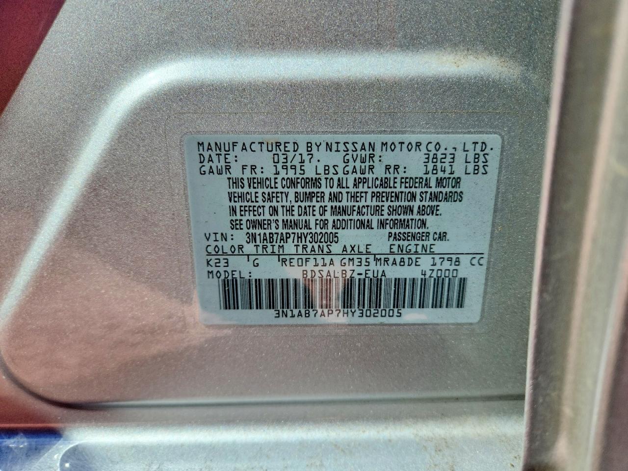 2017 NISSAN SENTRA S photo 23