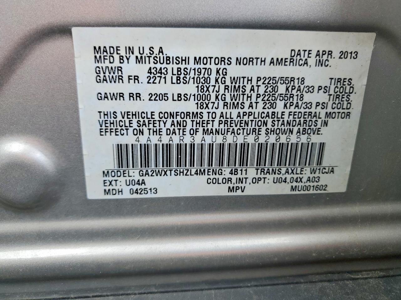 2013 MITSUBISHI OUTLANDER SPORT ES photo 25