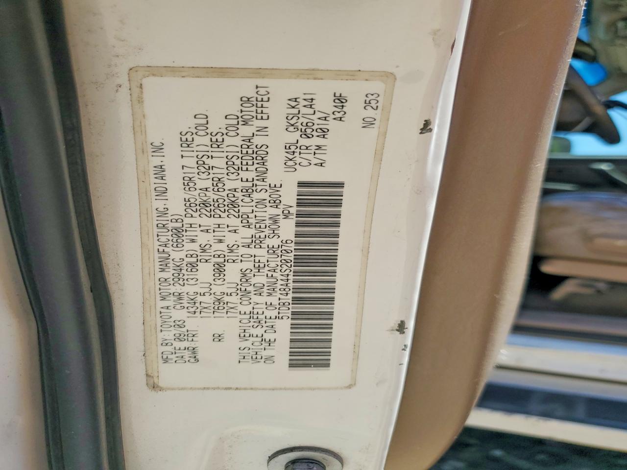 2004 TOYOTA SEQUOIA LIMITED photo 25