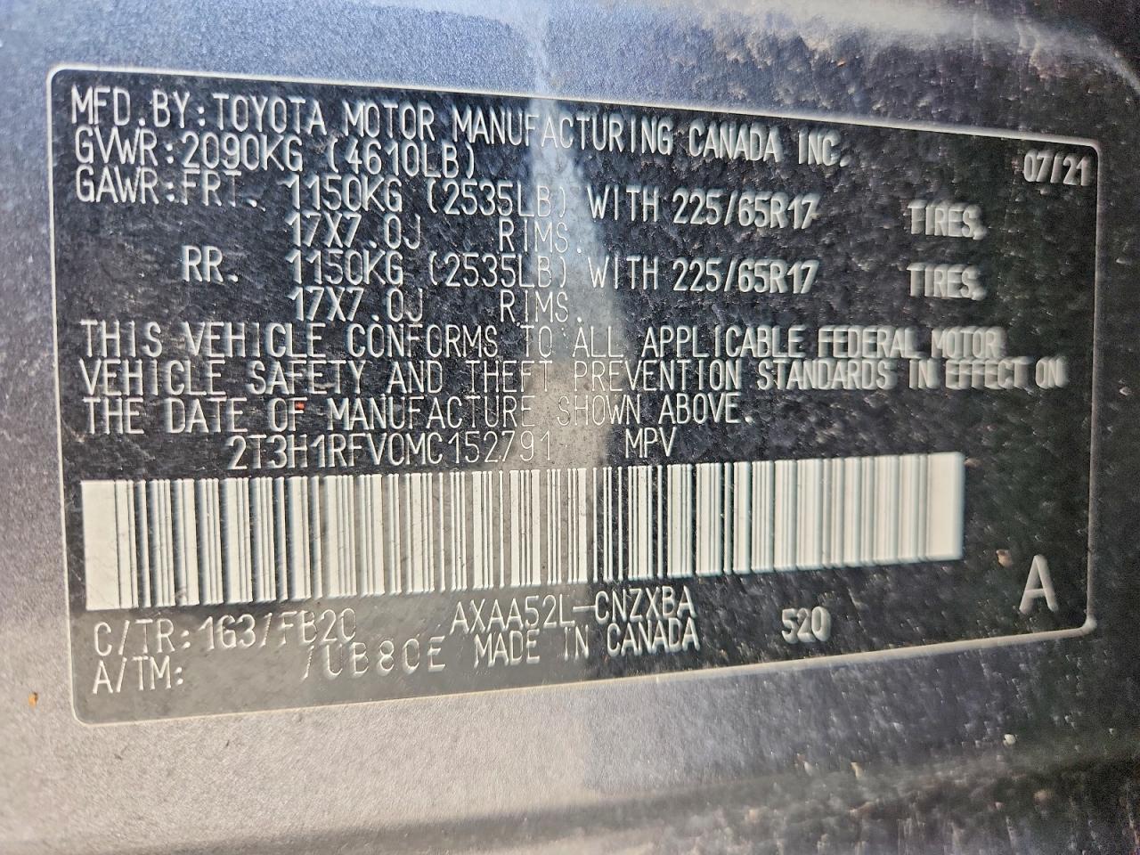 2021 TOYOTA RAV4 LE photo 23
