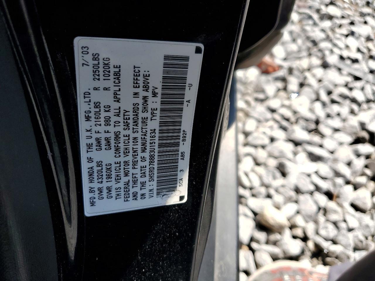 2003 HONDA CR-V EX photo 34