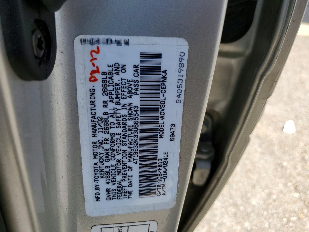 2003 TOYOTA CAMRY LE photo 34