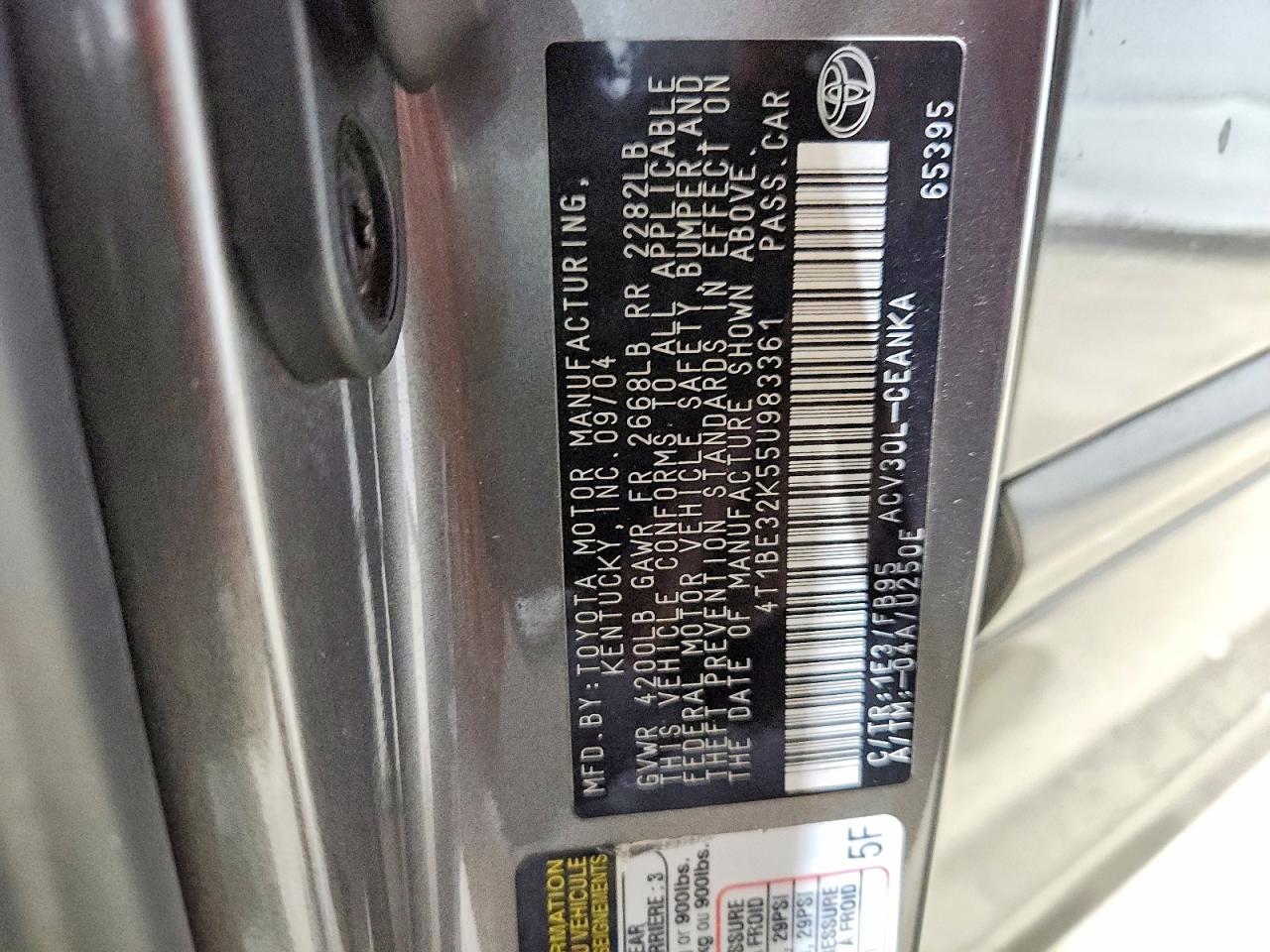 2005 TOYOTA CAMRY LE photo 34