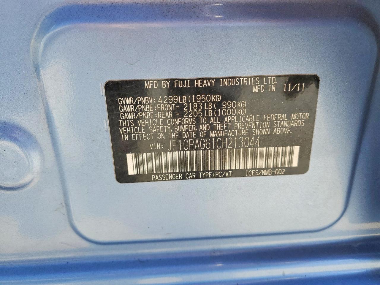 2012 SUBARU IMPREZA LIMITED photo 23