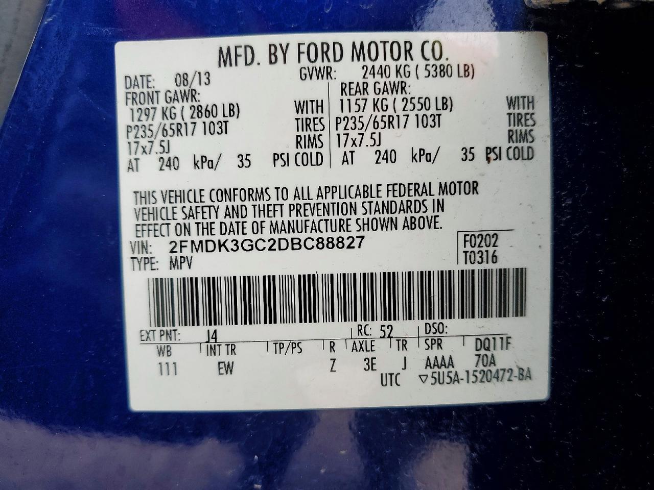 2013 FORD EDGE SE photo 27