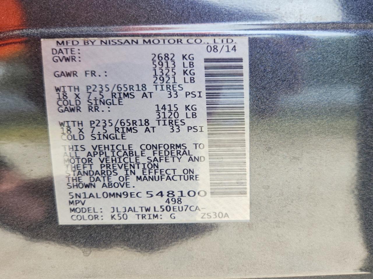 2014 INFINITI QX60 BASE photo 40