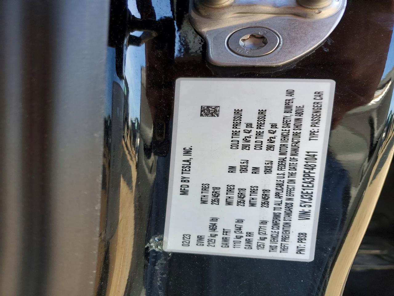 2023 TESLA MODEL 3 photo 23