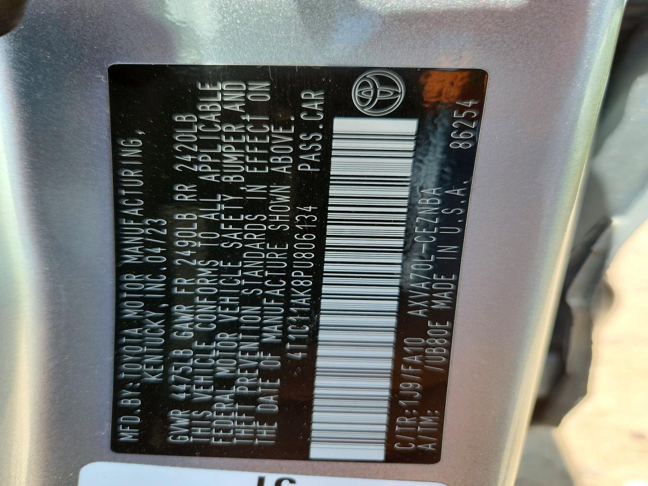 2023 TOYOTA CAMRY LE photo 13