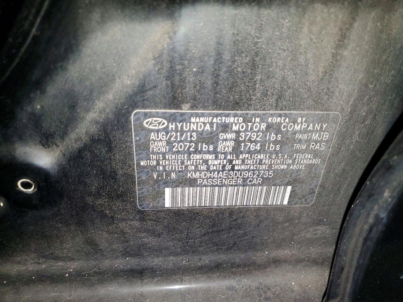 2013 HYUNDAI ELANTRA GLS photo 34
