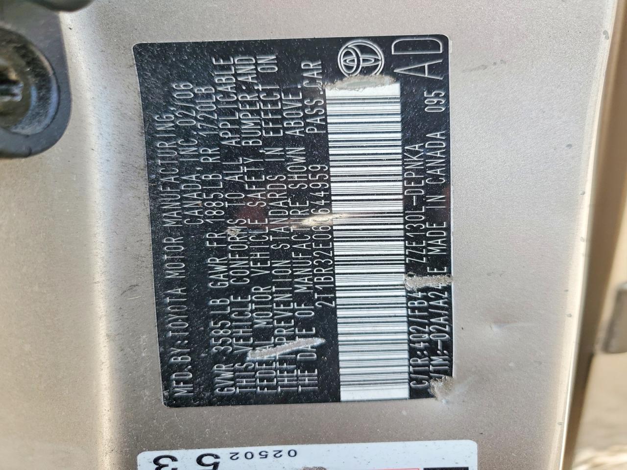 2006 TOYOTA COROLLA LE photo 23