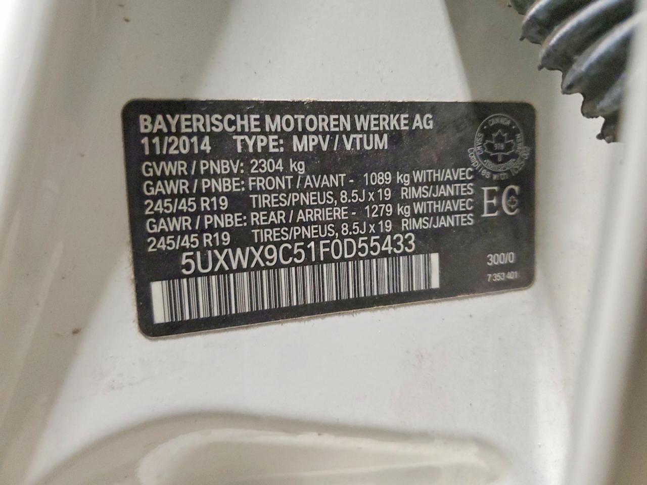 2015 BMW X3 XDRIVE28I photo 37