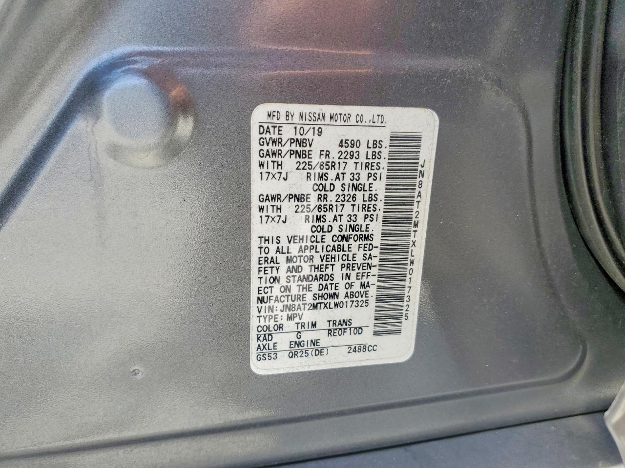 2020 NISSAN ROGUE SV photo 34