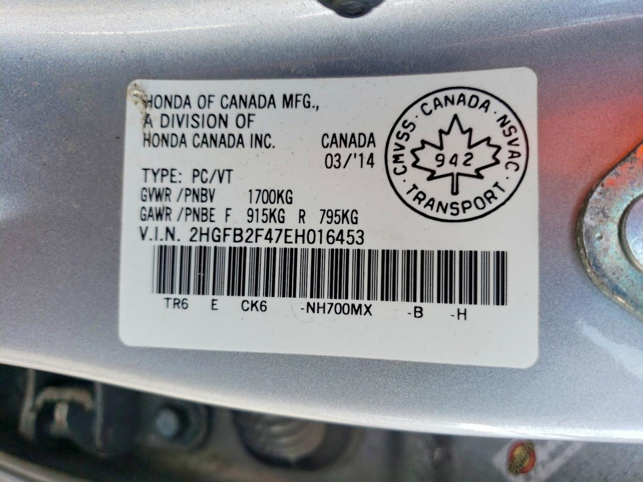 2014 HONDA CIVIC LX photo 34