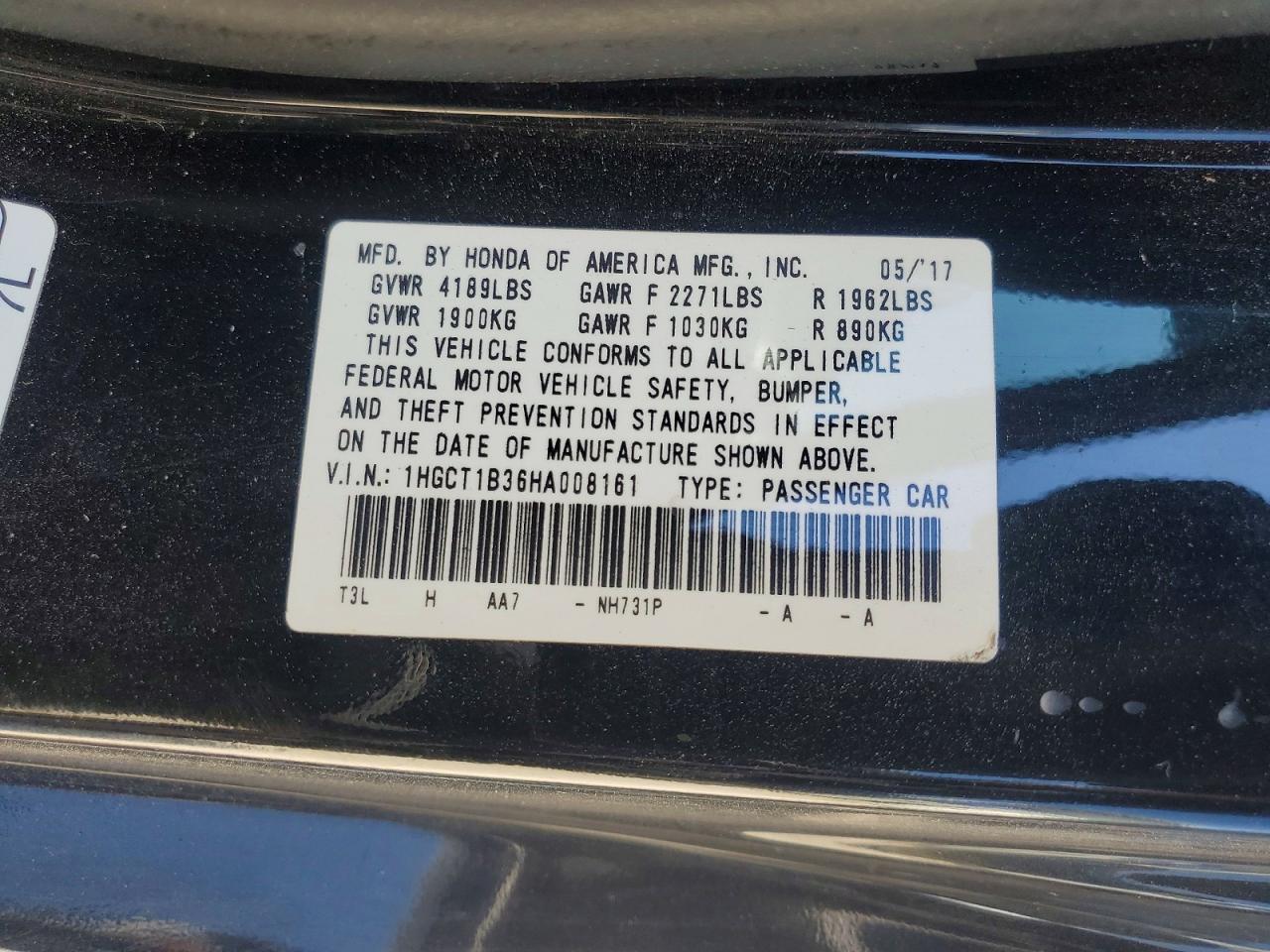2017 HONDA ACCORD LX-S photo 23