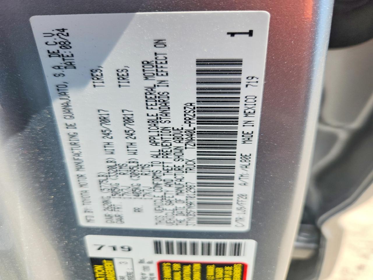2024 TOYOTA TACOMA SR5 photo 25
