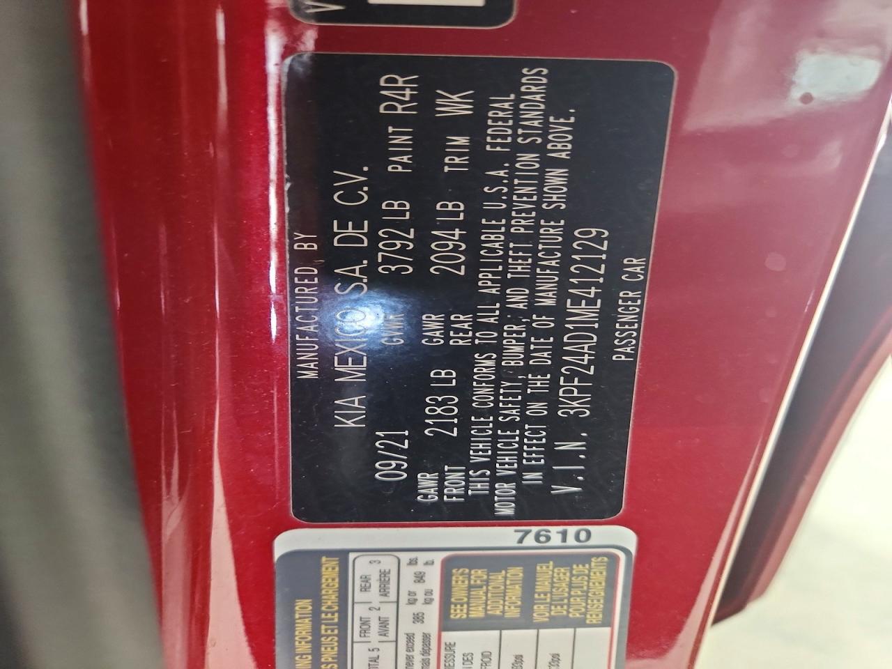 2021 KIA FORTE LXS photo 25