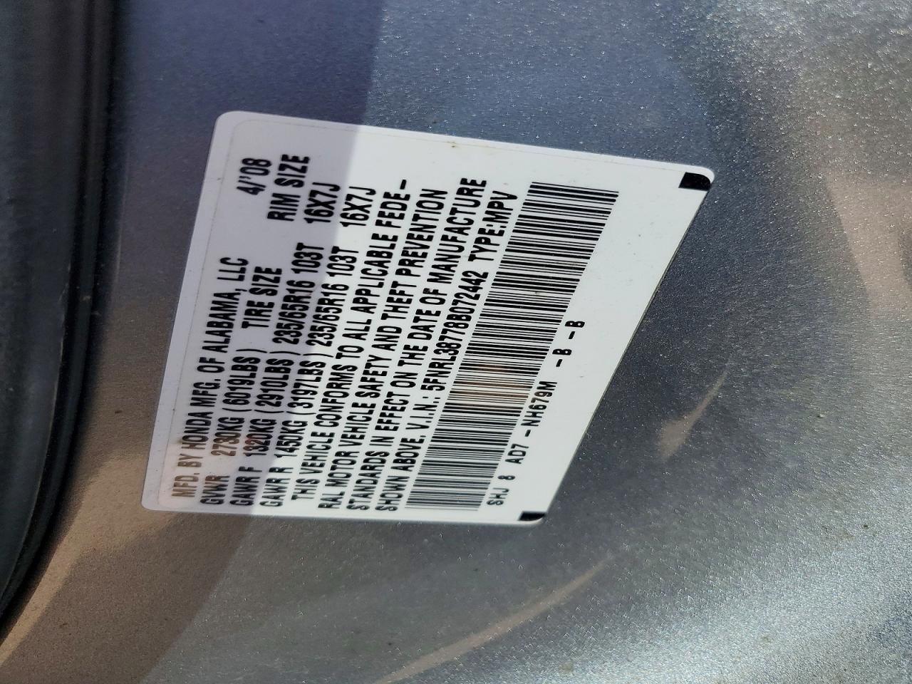 2008 HONDA ODYSSEY EXL photo 40