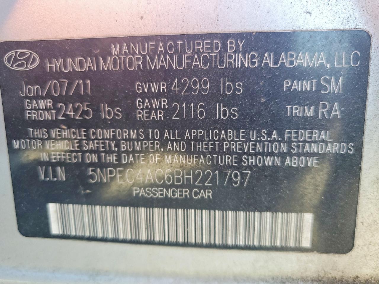 2011 HYUNDAI SONATA LIMITED photo 34